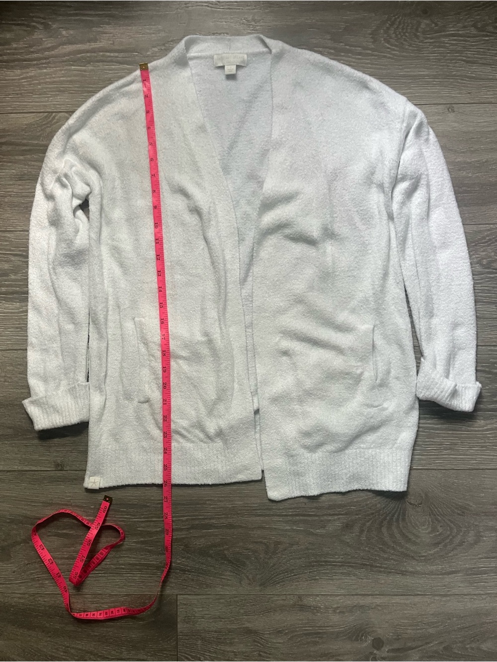 Barefoot Dreams Cozy Chic Lite White Long Sleeve Open Cardigan Comfy Sweater S - Picture 7 of 8